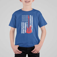 Bass Guitar Player T Shirt For Kid USA American Flag Musician Guitarist - Wonder Print Shop