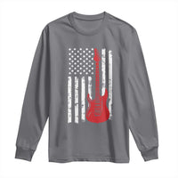 Bass Guitar Player Long Sleeve Shirt USA American Flag Musician Guitarist - Wonder Print Shop
