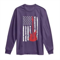 Bass Guitar Player Long Sleeve Shirt USA American Flag Musician Guitarist - Wonder Print Shop
