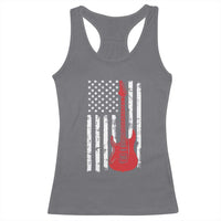Bass Guitar Player Racerback Tank Top USA American Flag Musician Guitarist - Wonder Print Shop