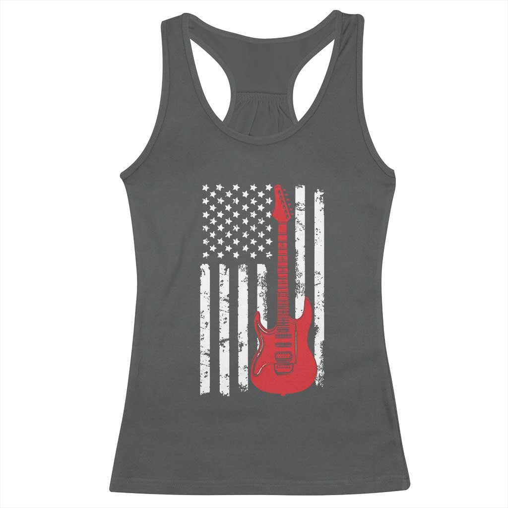 Bass Guitar Player Racerback Tank Top USA American Flag Musician Guitarist - Wonder Print Shop
