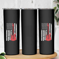 Bass Guitar Player Skinny Tumbler USA American Flag Musician Guitarist - Wonder Print Shop