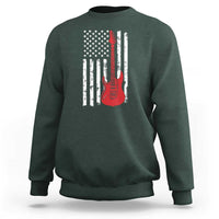 Bass Guitar Player Sweatshirt USA American Flag Musician Guitarist - Wonder Print Shop