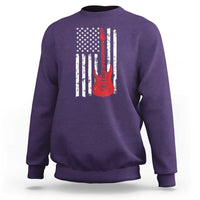 Bass Guitar Player Sweatshirt USA American Flag Musician Guitarist - Wonder Print Shop