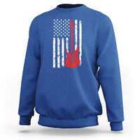 Bass Guitar Player Sweatshirt USA American Flag Musician Guitarist - Wonder Print Shop