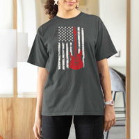 Bass Guitar Player T Shirt For Women USA American Flag Musician Guitarist - Wonder Print Shop
