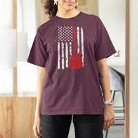Bass Guitar Player T Shirt For Women USA American Flag Musician Guitarist - Wonder Print Shop