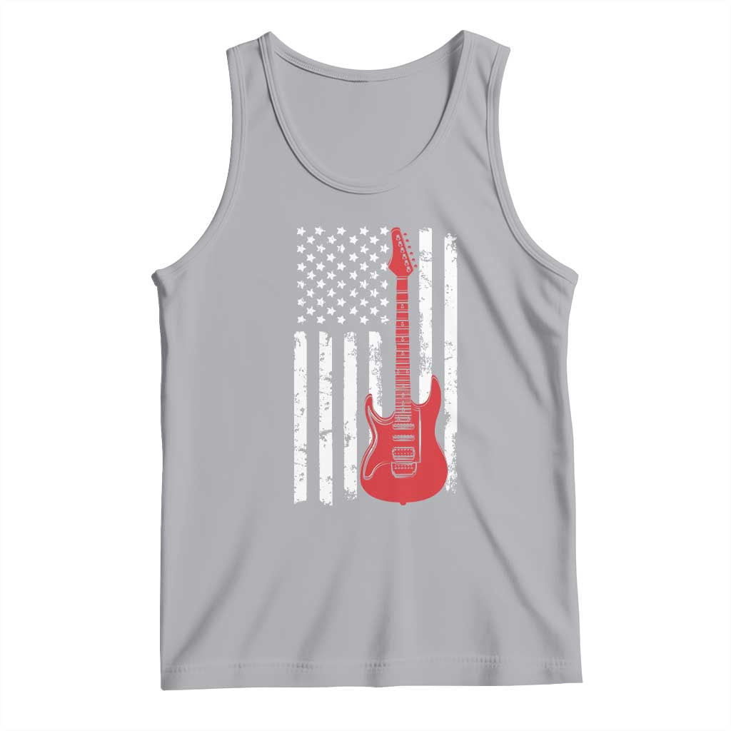 Bass Guitar Player Tank Top USA American Flag Musician Guitarist - Wonder Print Shop