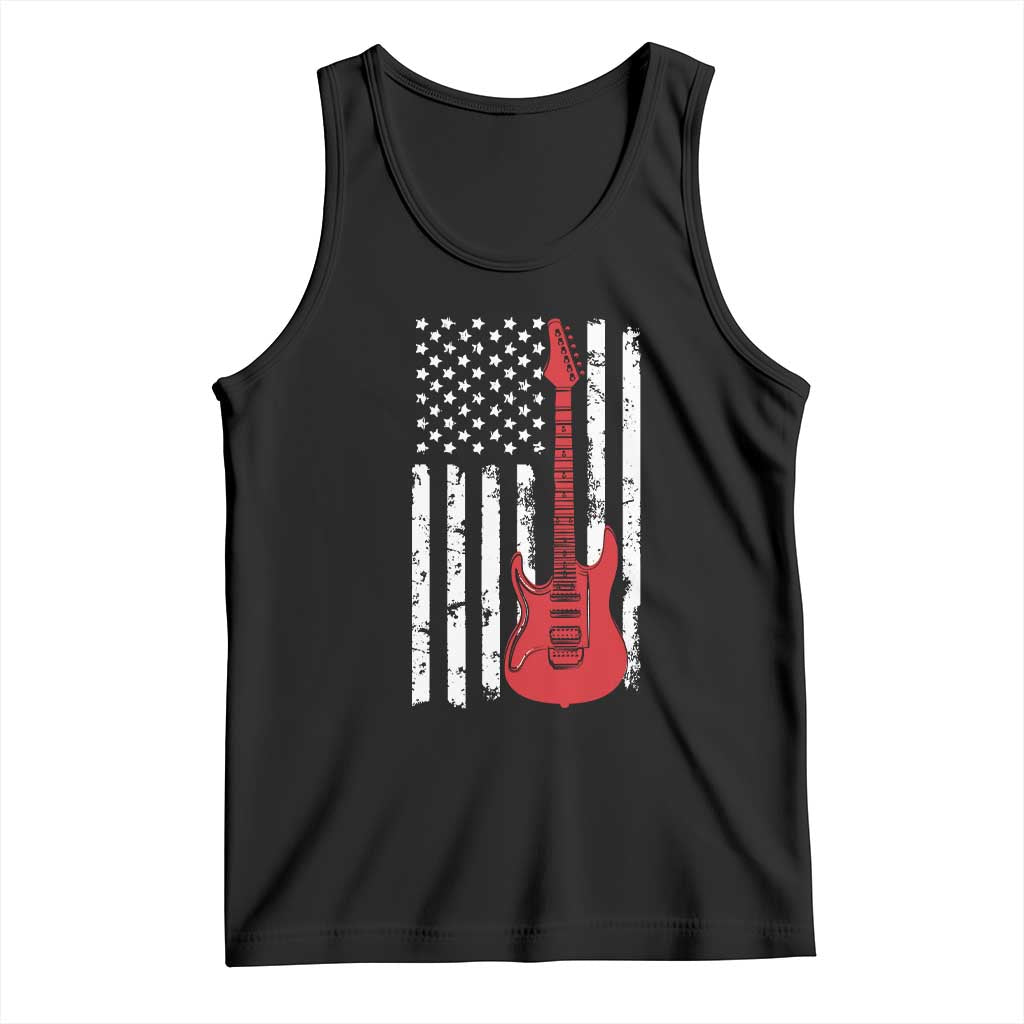 Bass Guitar Player Tank Top USA American Flag Musician Guitarist - Wonder Print Shop