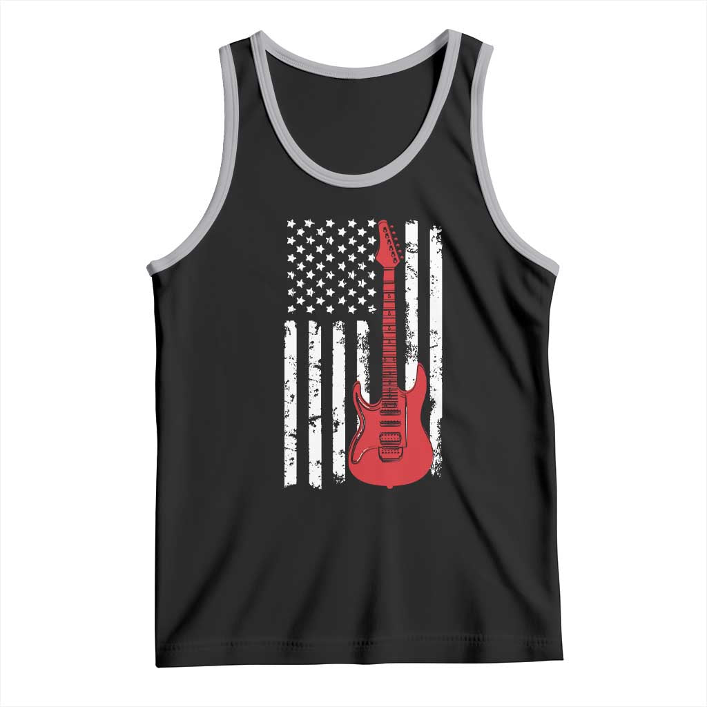Bass Guitar Player Tank Top USA American Flag Musician Guitarist - Wonder Print Shop
