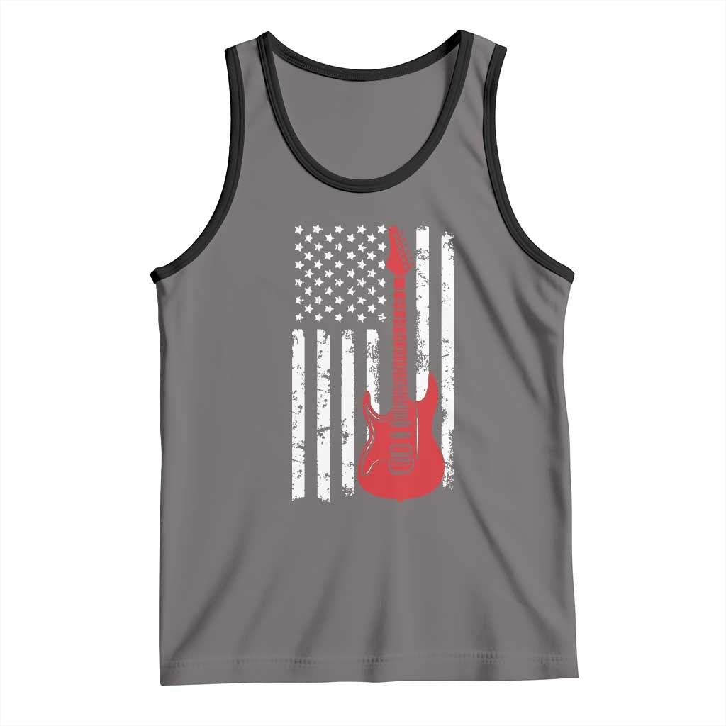 Bass Guitar Player Tank Top USA American Flag Musician Guitarist - Wonder Print Shop
