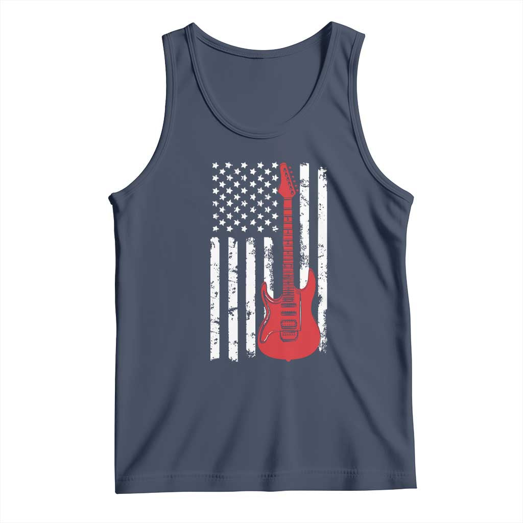 Bass Guitar Player Tank Top USA American Flag Musician Guitarist - Wonder Print Shop