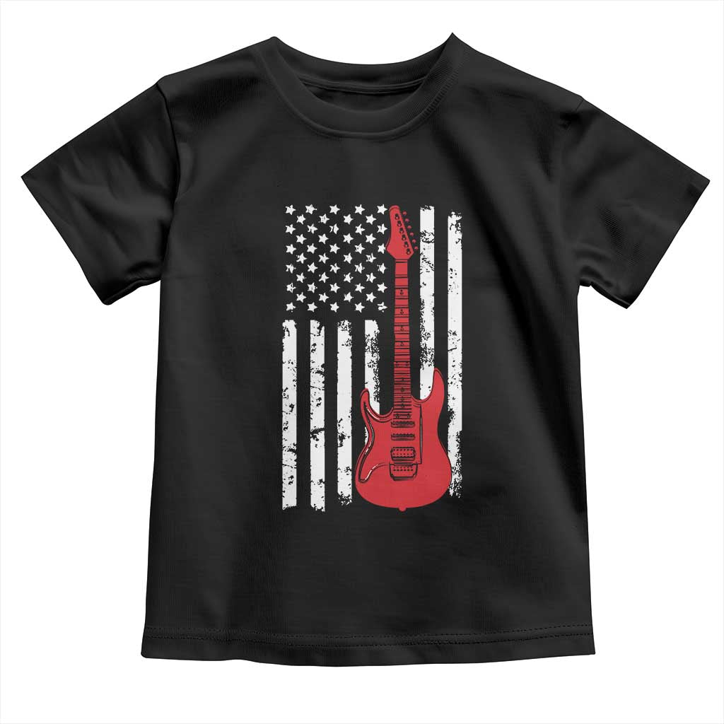 Bass Guitar Player Toddler T Shirt USA American Flag Musician Guitarist - Wonder Print Shop