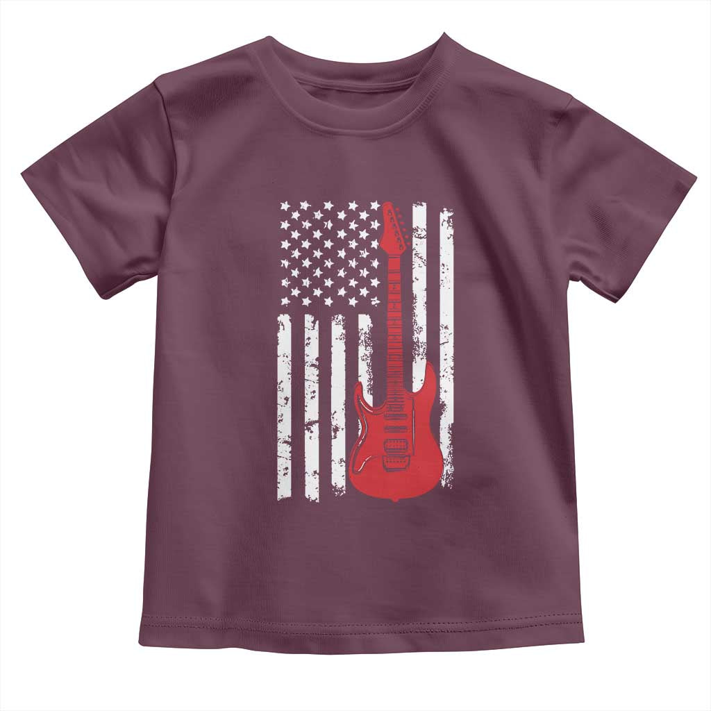Bass Guitar Player Toddler T Shirt USA American Flag Musician Guitarist - Wonder Print Shop