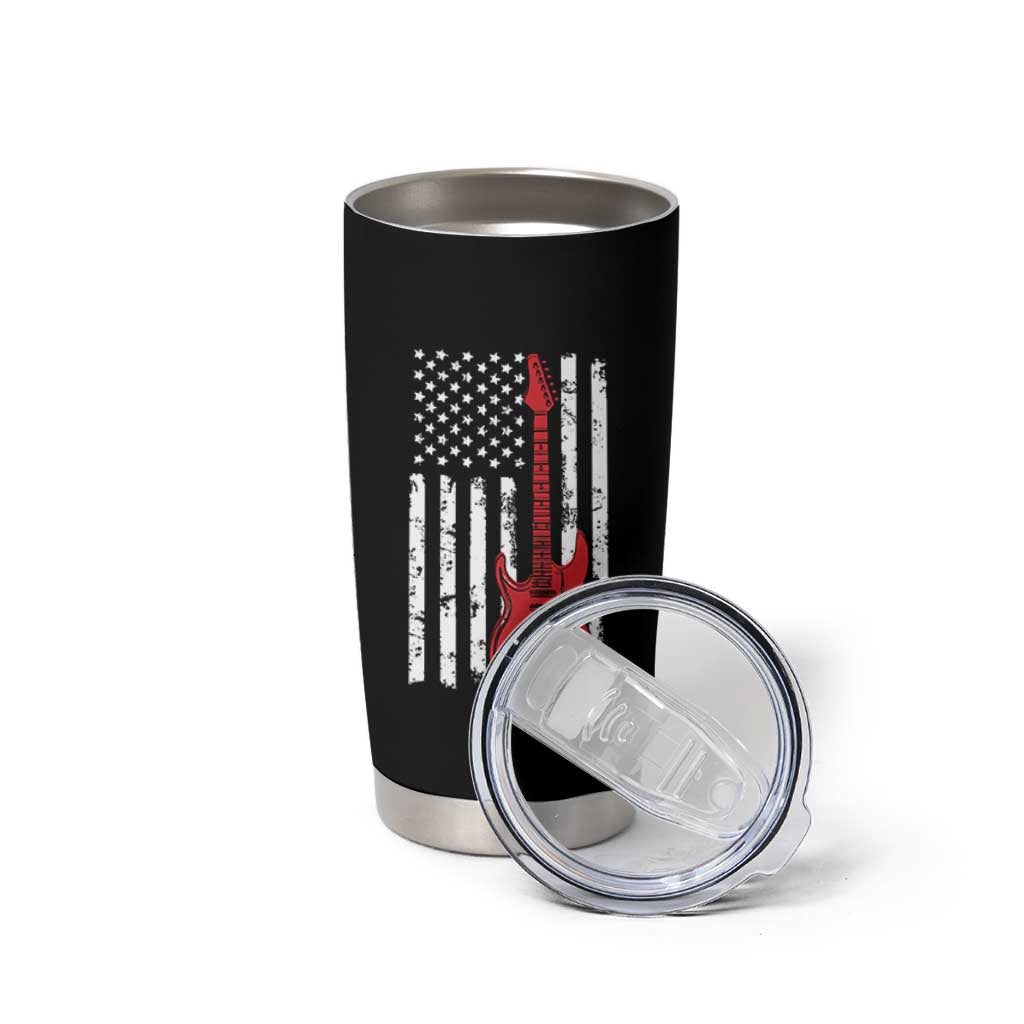 Bass Guitar Player Tumbler Cup USA American Flag Musician Guitarist - Wonder Print Shop