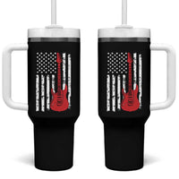 Bass Guitar Player Tumbler With Handle USA American Flag Musician Guitarist - Wonder Print Shop