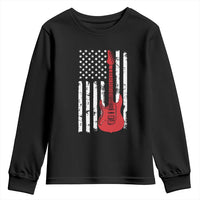 Bass Guitar Player Youth Sweatshirt USA American Flag Musician Guitarist - Wonder Print Shop