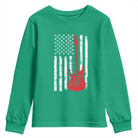 Bass Guitar Player Youth Sweatshirt USA American Flag Musician Guitarist - Wonder Print Shop