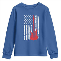 Bass Guitar Player Youth Sweatshirt USA American Flag Musician Guitarist - Wonder Print Shop