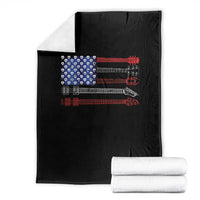 USA Flag Guitar Player Throw Blanket 4th of July Musician Guitarist - Wonder Print Shop