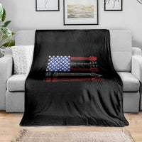 USA Flag Guitar Player Throw Blanket 4th of July Musician Guitarist - Wonder Print Shop