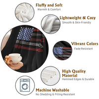 USA Flag Guitar Player Throw Blanket 4th of July Musician Guitarist - Wonder Print Shop