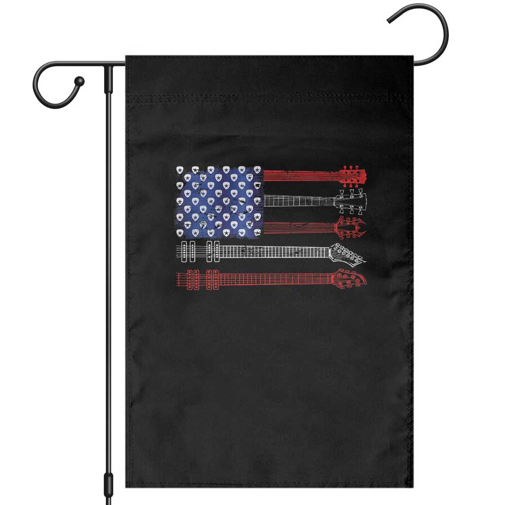 USA Flag Guitar Player Garden Flag 4th of July Musician Guitarist - Wonder Print Shop