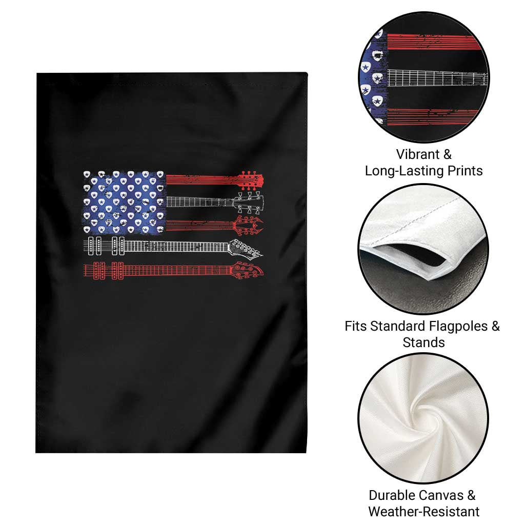 USA Flag Guitar Player Garden Flag 4th of July Musician Guitarist - Wonder Print Shop