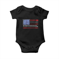 USA Flag Guitar Player Baby Onesie 4th of July Musician Guitarist - Wonder Print Shop