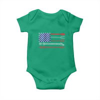 USA Flag Guitar Player Baby Onesie 4th of July Musician Guitarist - Wonder Print Shop