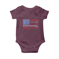 USA Flag Guitar Player Baby Onesie 4th of July Musician Guitarist - Wonder Print Shop