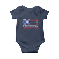 USA Flag Guitar Player Baby Onesie 4th of July Musician Guitarist - Wonder Print Shop