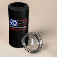 USA Flag Guitar Player 4 in 1 Can Cooler Tumbler 4th of July Musician Guitarist - Wonder Print Shop