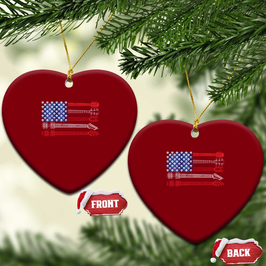 USA Flag Guitar Player Ceramic Ornament 4th of July Musician Guitarist - Wonder Print Shop