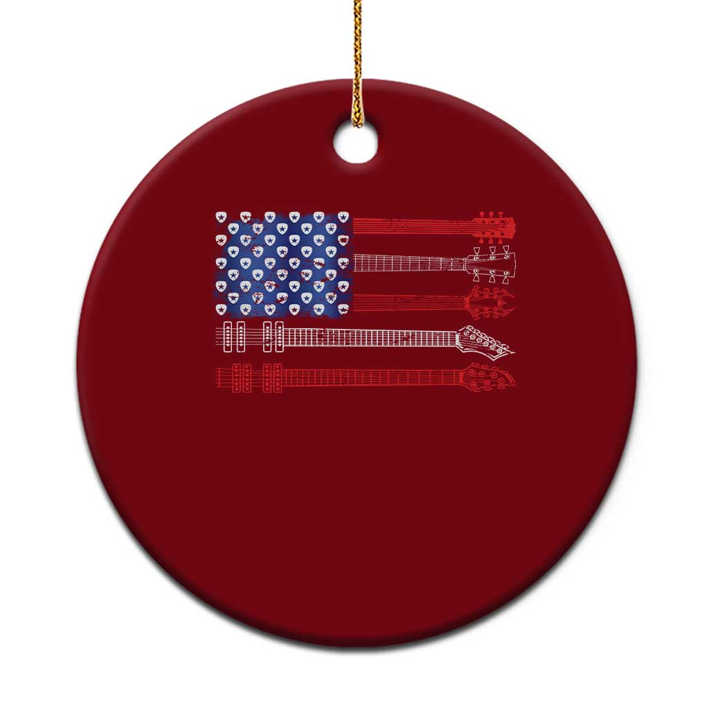 USA Flag Guitar Player Ceramic Ornament 4th of July Musician Guitarist - Wonder Print Shop