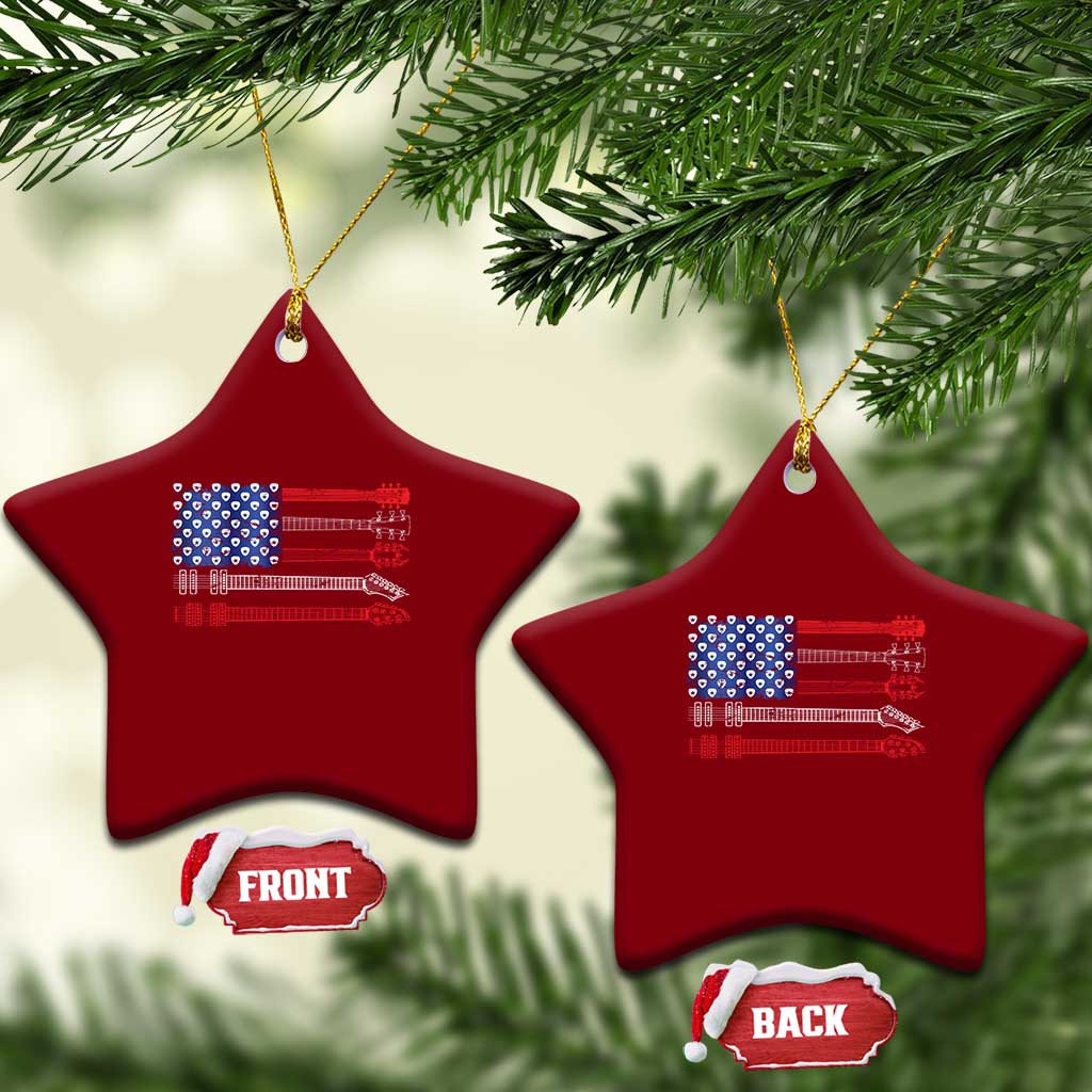 USA Flag Guitar Player Ceramic Ornament 4th of July Musician Guitarist - Wonder Print Shop