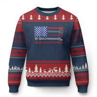 USA Flag Guitar Player Ugly Christmas Sweater 4th of July Musician Guitarist - Wonder Print Shop