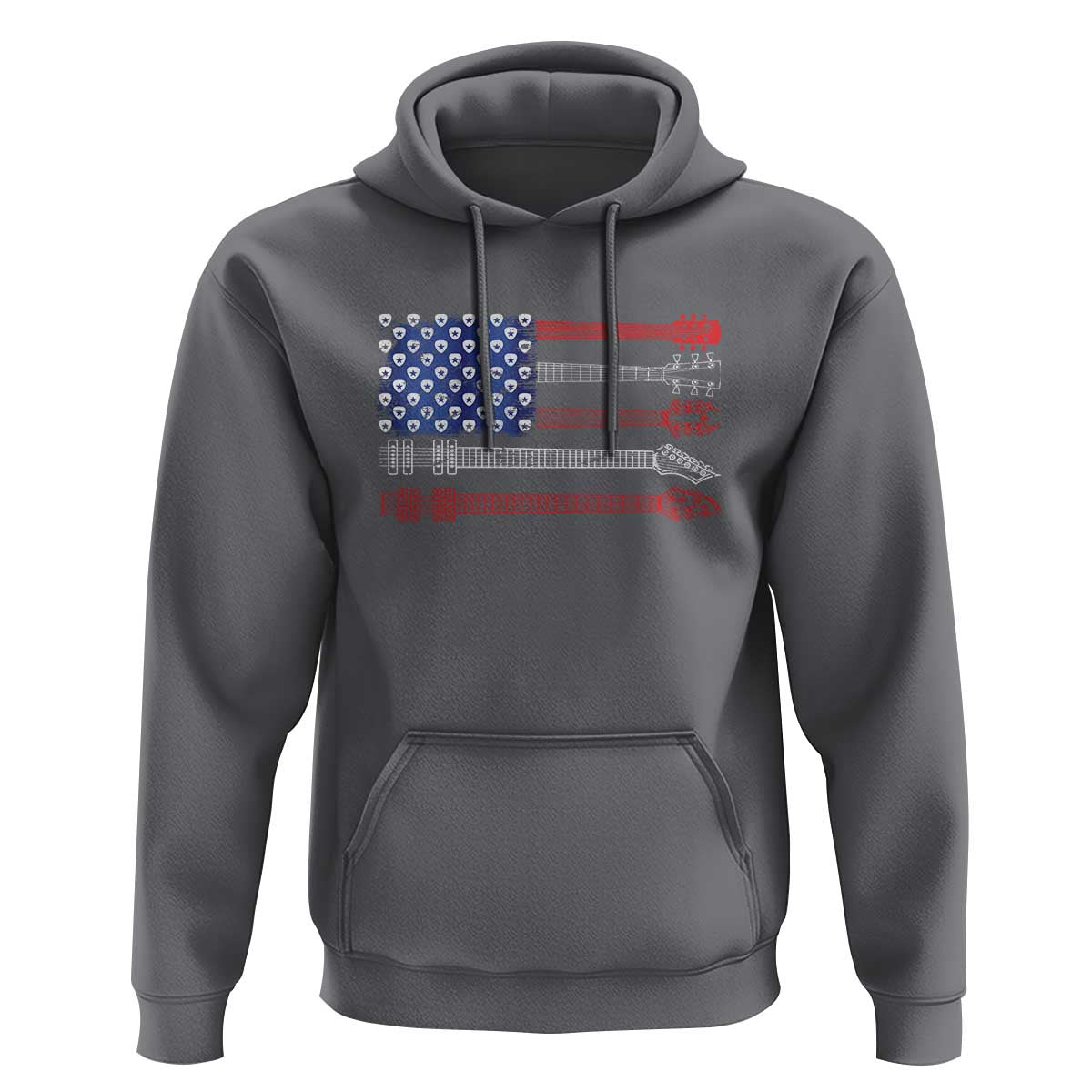 USA Flag Guitar Player Hoodie 4th of July Musician Guitarist - Wonder Print Shop