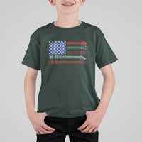 USA Flag Guitar Player T Shirt For Kid 4th of July Musician Guitarist - Wonder Print Shop