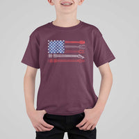 USA Flag Guitar Player T Shirt For Kid 4th of July Musician Guitarist - Wonder Print Shop