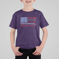 USA Flag Guitar Player T Shirt For Kid 4th of July Musician Guitarist - Wonder Print Shop