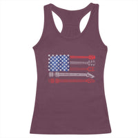 USA Flag Guitar Player Racerback Tank Top 4th of July Musician Guitarist - Wonder Print Shop