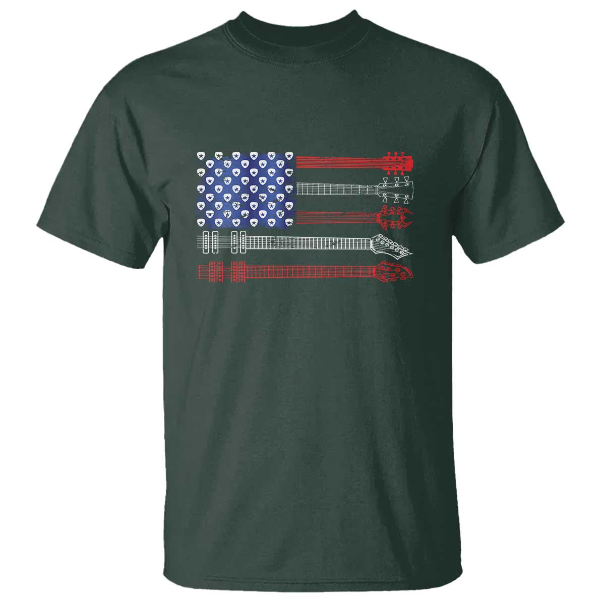 USA Flag Guitar Player T Shirt 4th of July Musician Guitarist - Wonder Print Shop