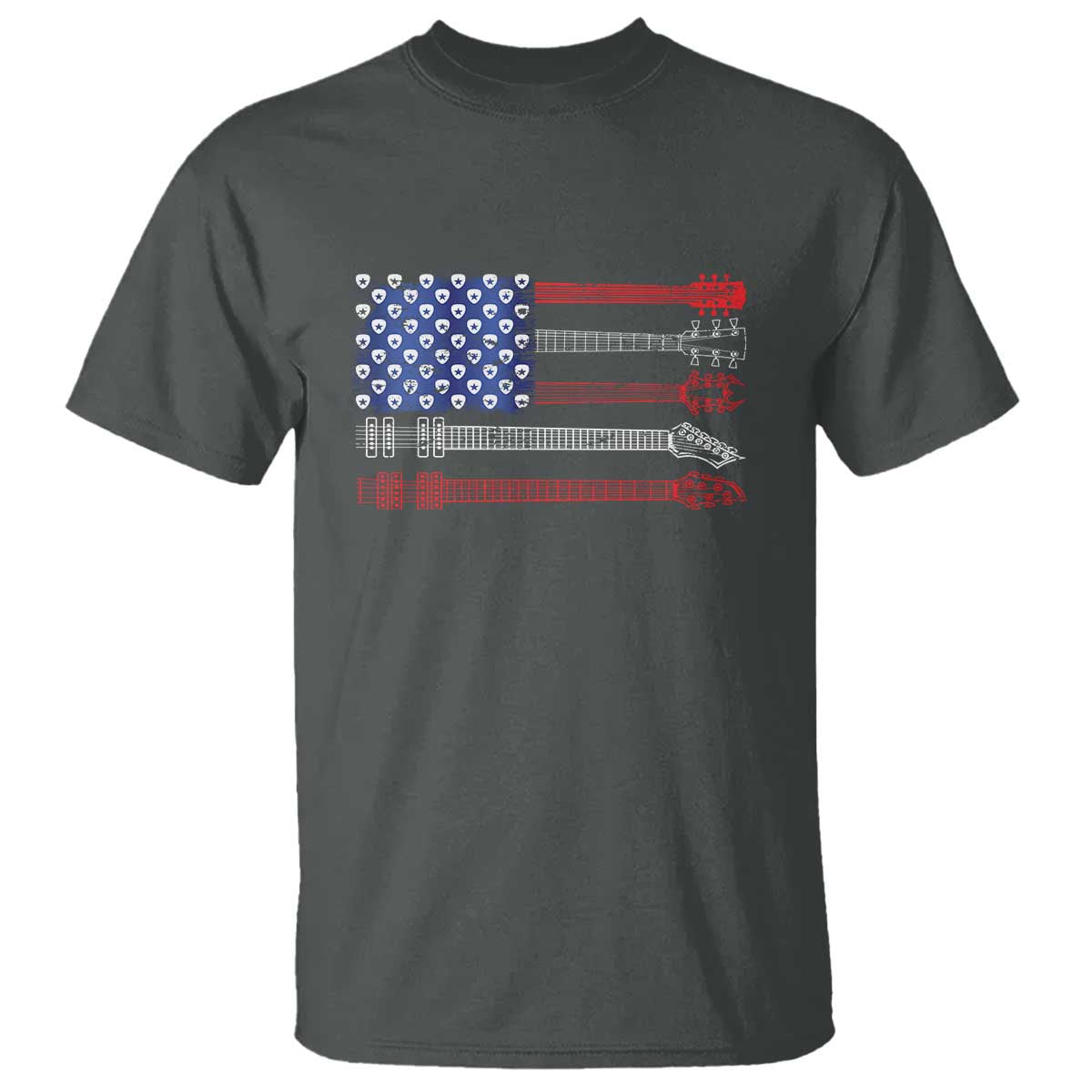USA Flag Guitar Player T Shirt 4th of July Musician Guitarist - Wonder Print Shop