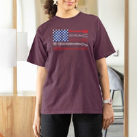 USA Flag Guitar Player T Shirt For Women 4th of July Musician Guitarist - Wonder Print Shop