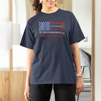 USA Flag Guitar Player T Shirt For Women 4th of July Musician Guitarist - Wonder Print Shop