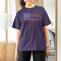 USA Flag Guitar Player T Shirt For Women 4th of July Musician Guitarist - Wonder Print Shop