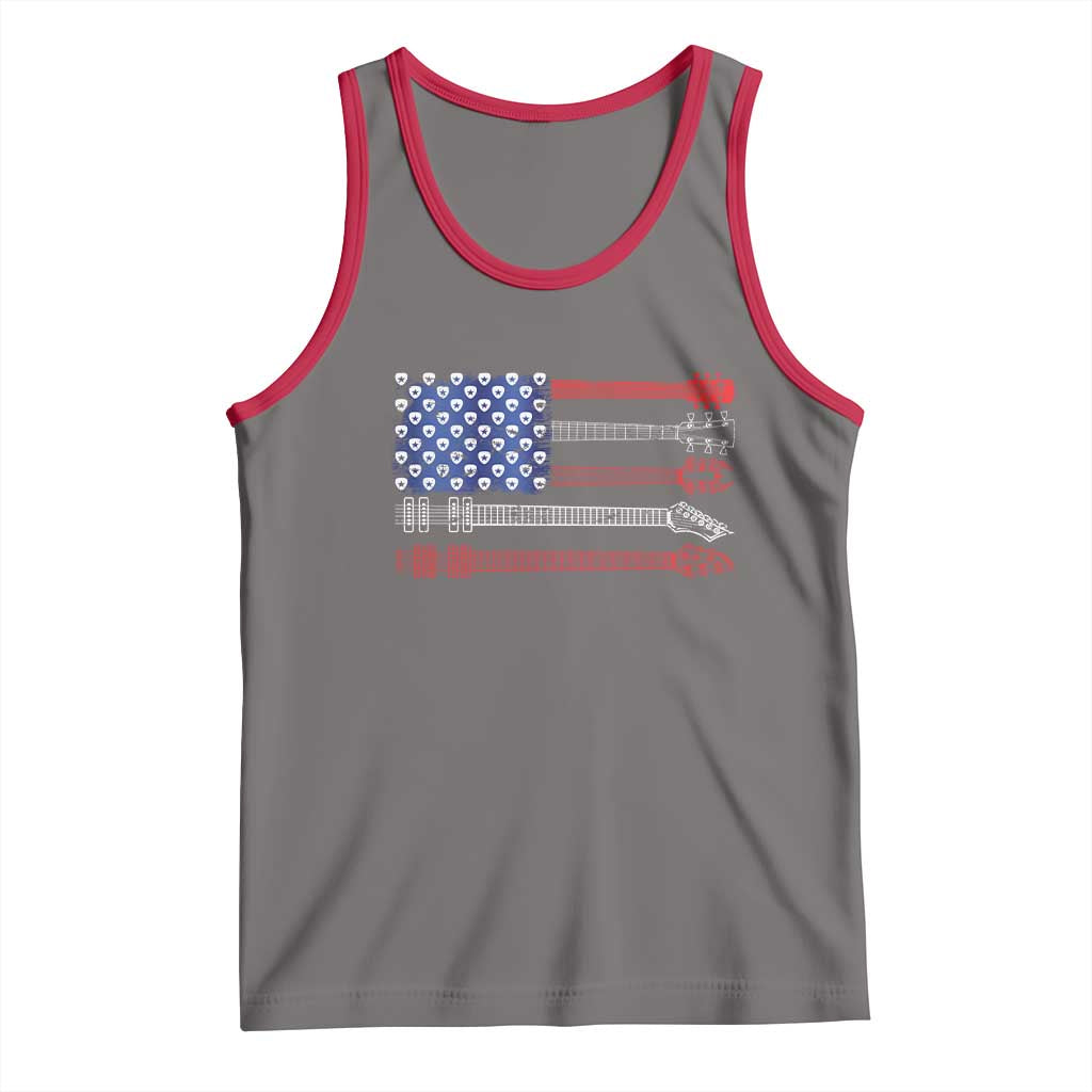 USA Flag Guitar Player Tank Top 4th of July Musician Guitarist - Wonder Print Shop