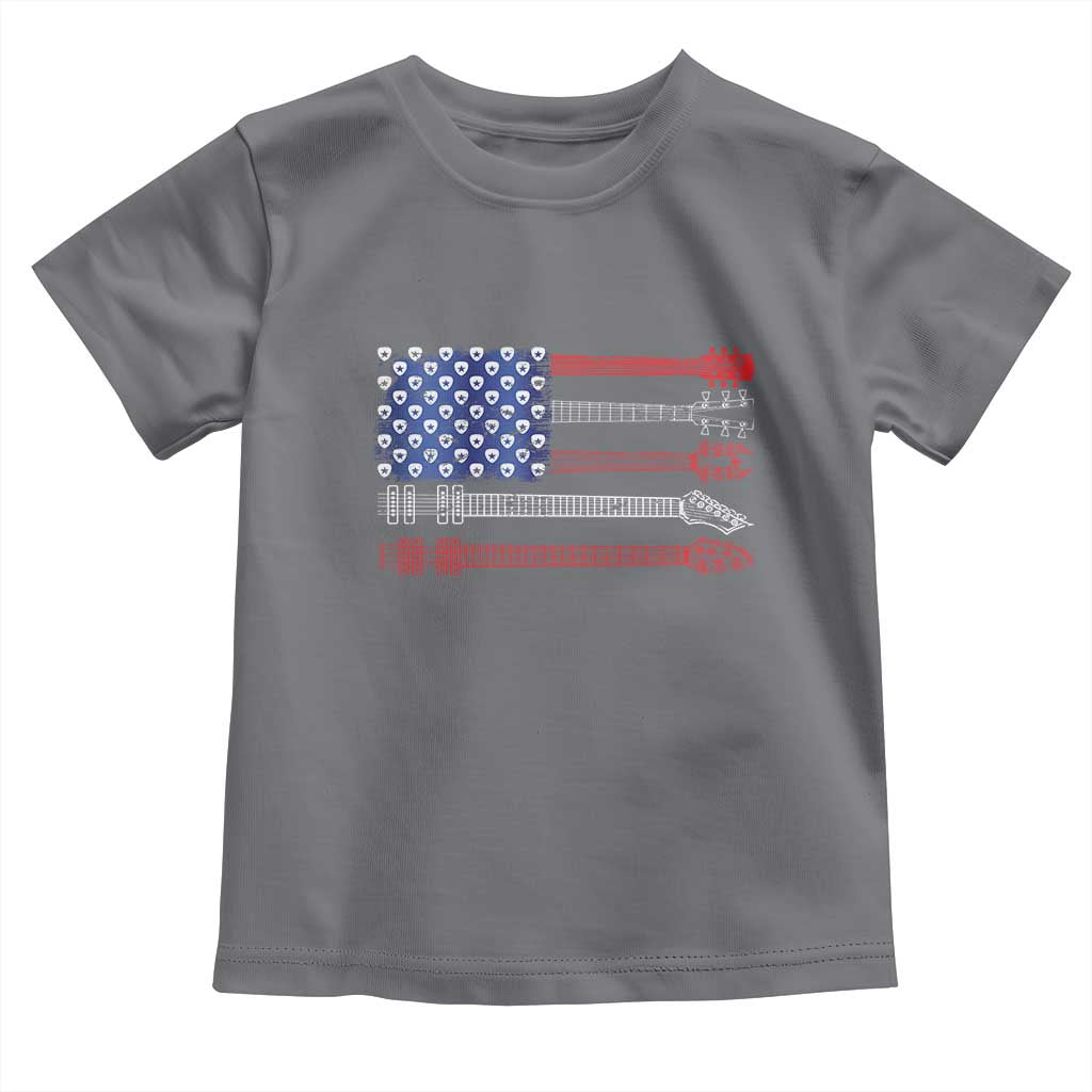 USA Flag Guitar Player Toddler T Shirt 4th of July Musician Guitarist - Wonder Print Shop
