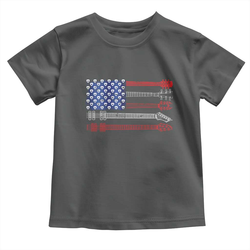 USA Flag Guitar Player Toddler T Shirt 4th of July Musician Guitarist - Wonder Print Shop